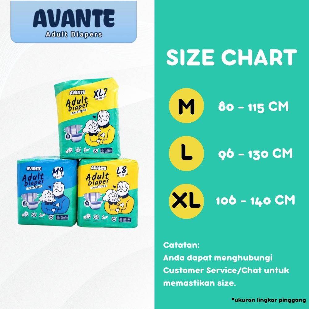 AVANTE PEREKAT Popok Dewasa All Size M9/L8/XL7