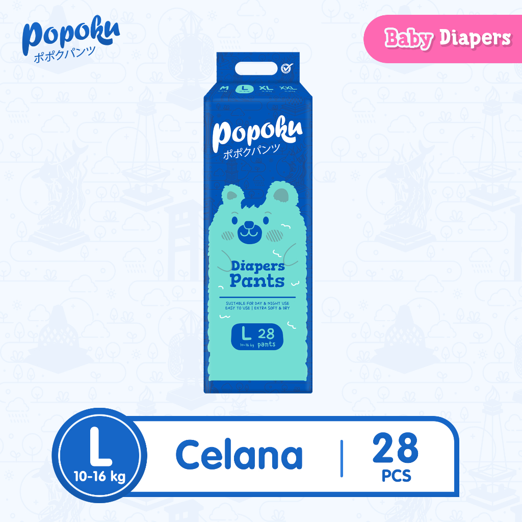 POPOKU Popok Bayi Celana Size L 28