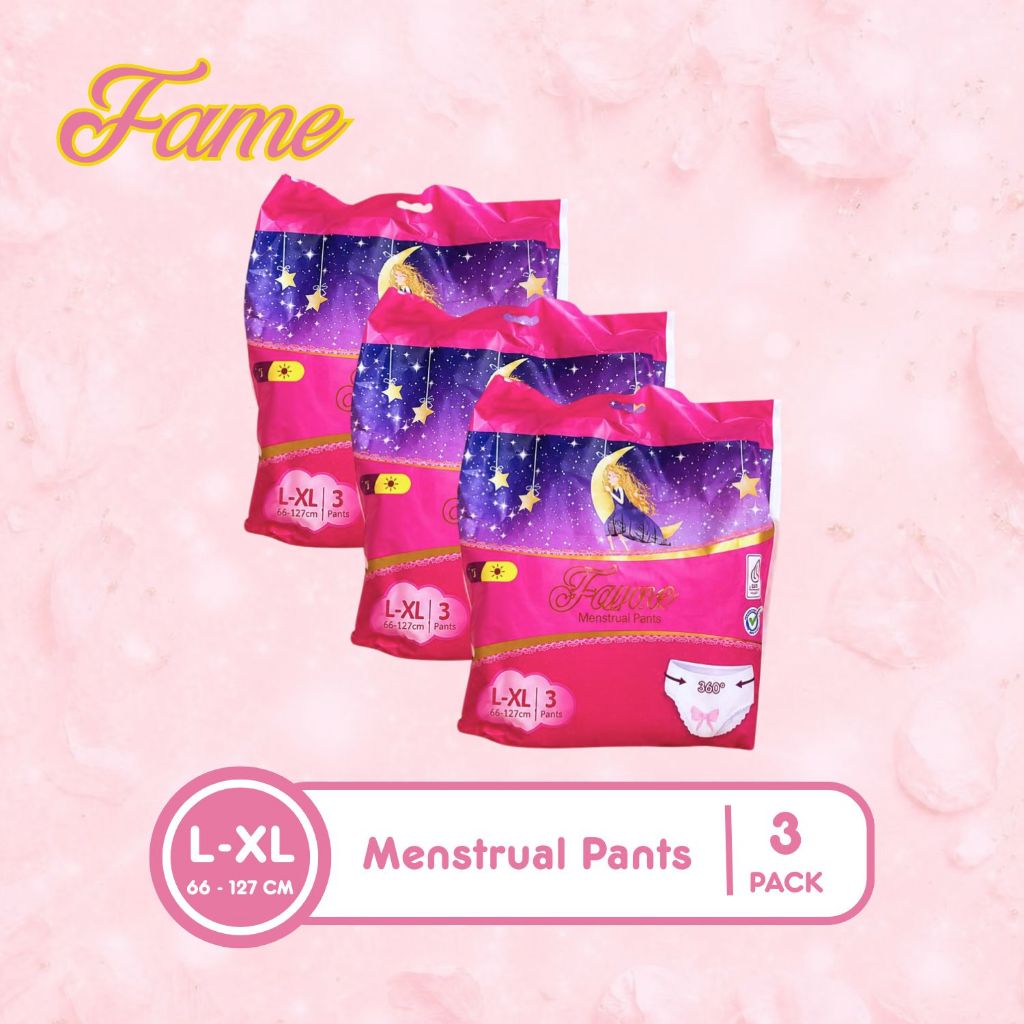 TRIPLEPACK FAME Celana Menstruasi Size L - XL Pembalut Celana Menstrual Pants