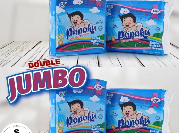 Paket DOUBLE  POPOKU BABY PAKET DOUBLE JUMBO POPOKU PEREKAT S80 1 tape_s80
